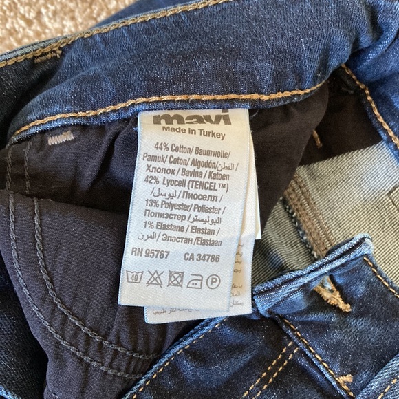 Mavi Denim Alissa High-Rise, Super-Skinny Dark Supersoft 36” Inseam Jeans - Picture 6 of 8